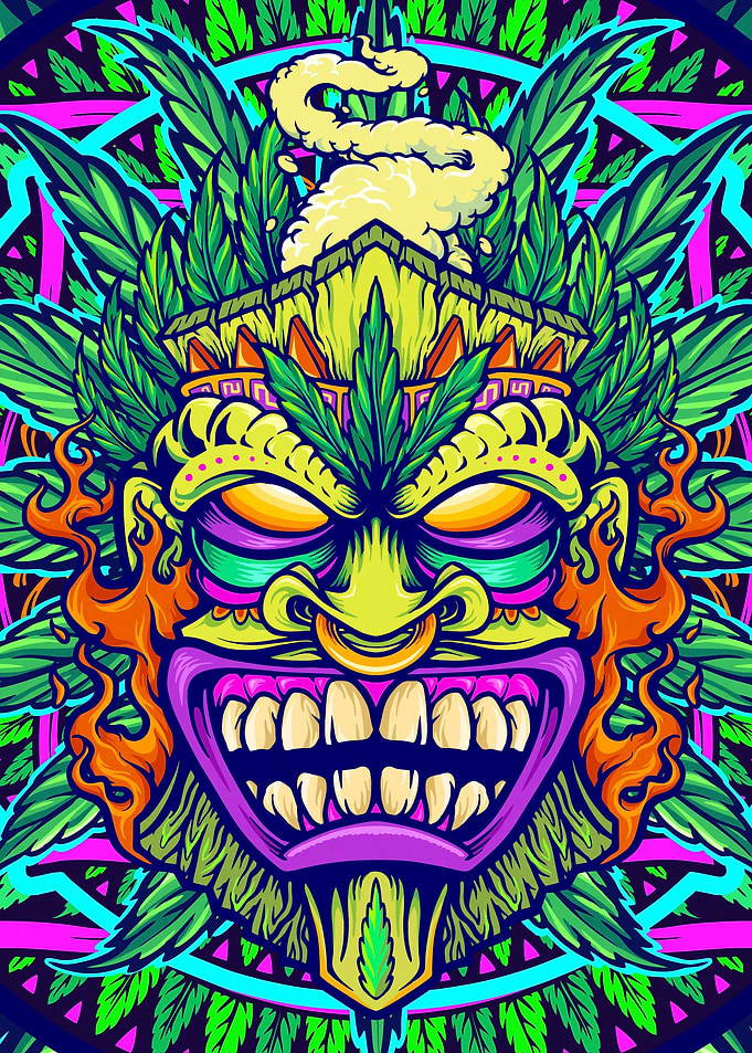 Psychedelic Tiki Mask