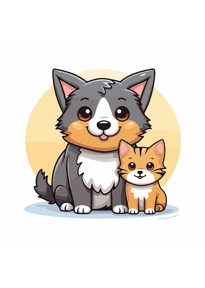 Dog and Cat Illustration
