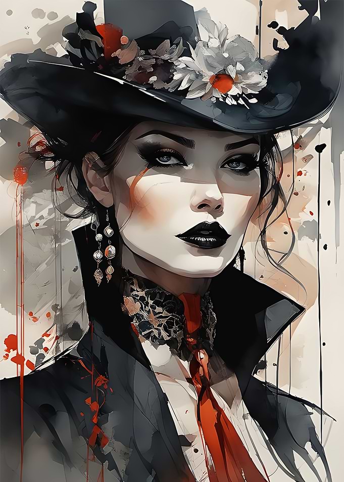 steampunk goth girl