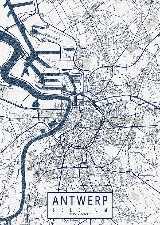 Antwerp City Map Coastal