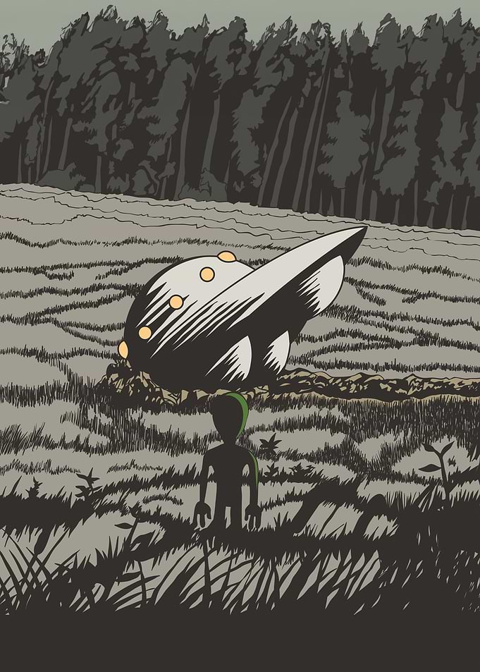 Retro Alien UFO