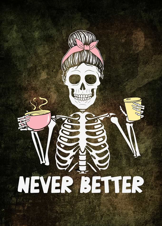 Messy Bun Skeleton Girl