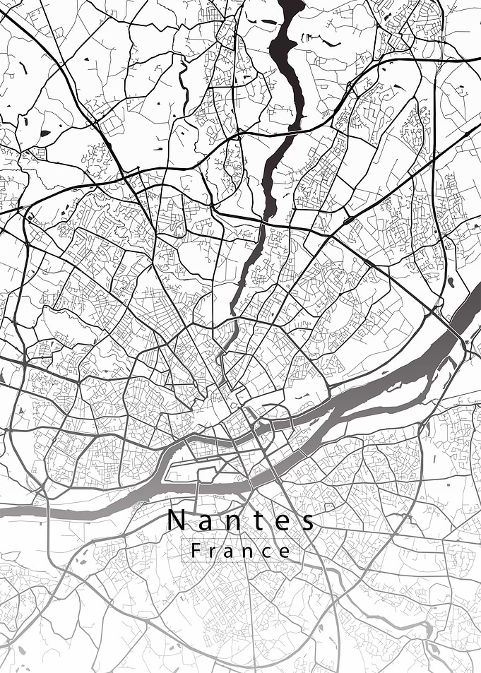 Nantes France City Map
