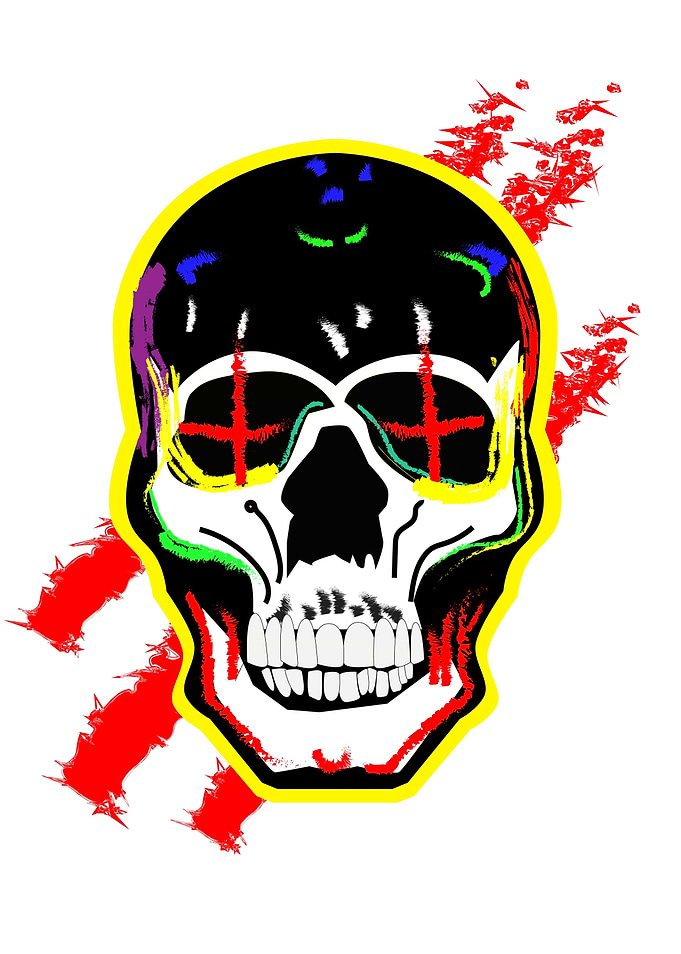 Skull vector horror hand