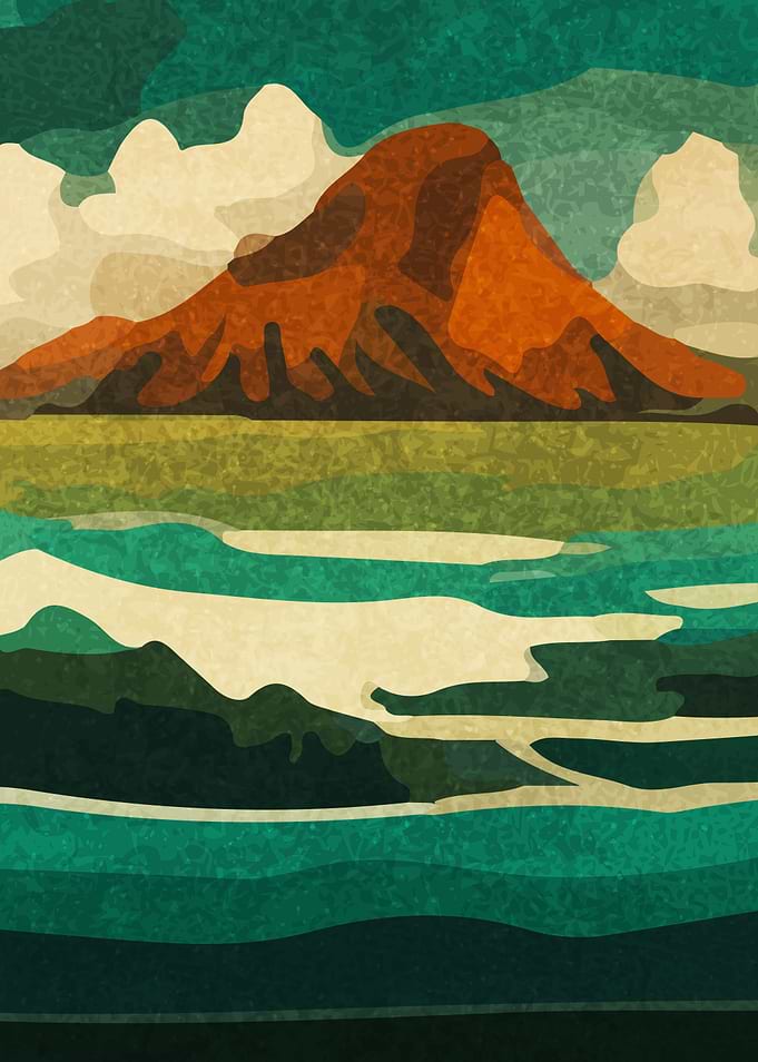 mountain sea