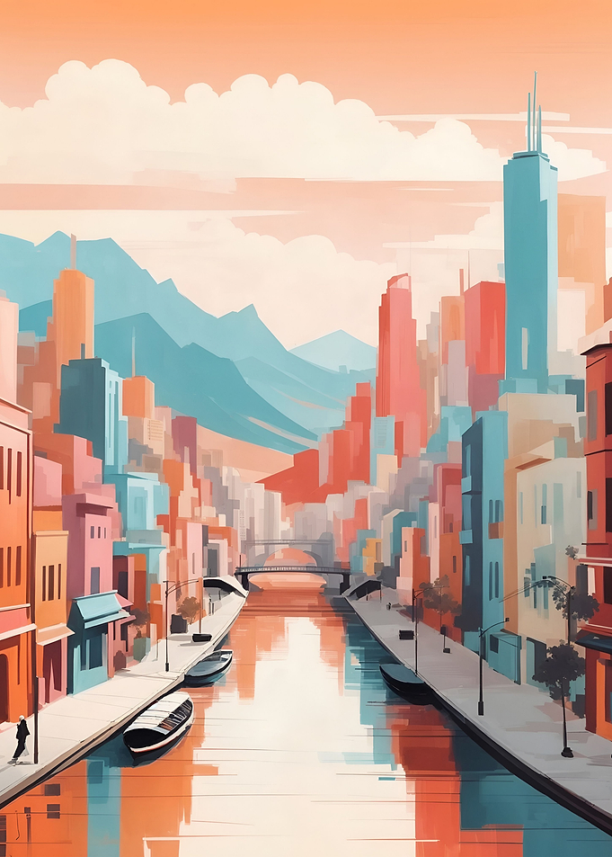 City Landscape Boho Style