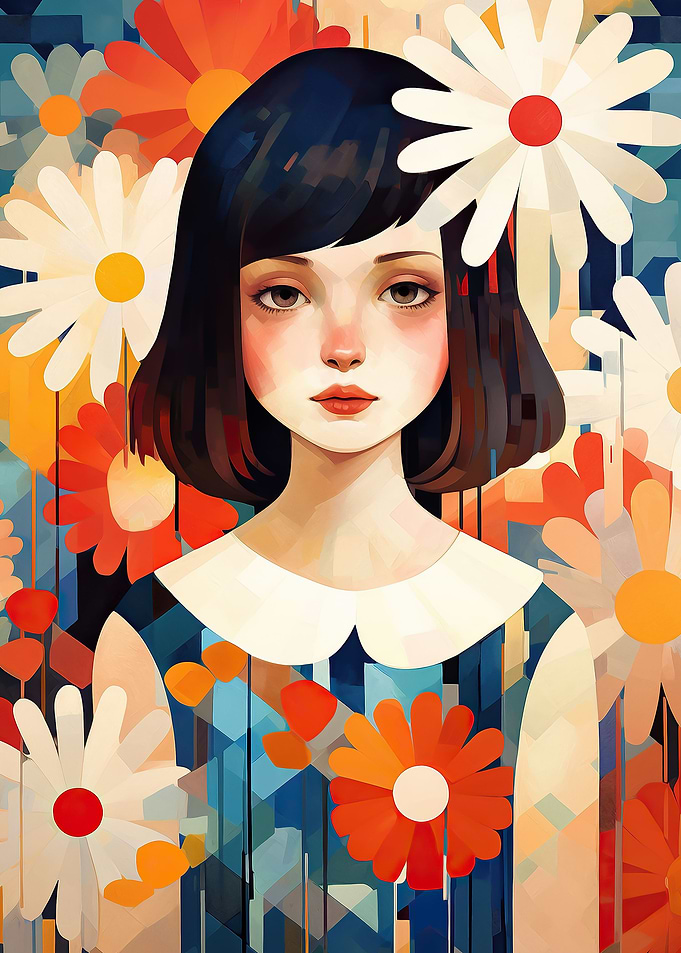 Daisy Girl Painting
