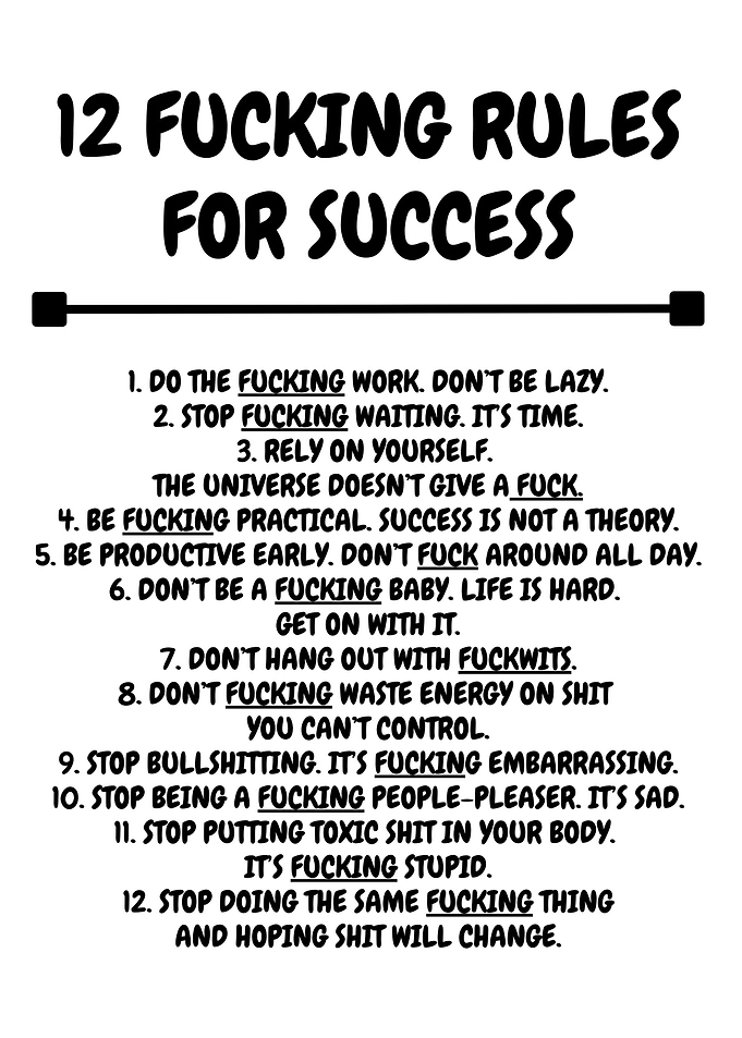 Quote 12 rules for success