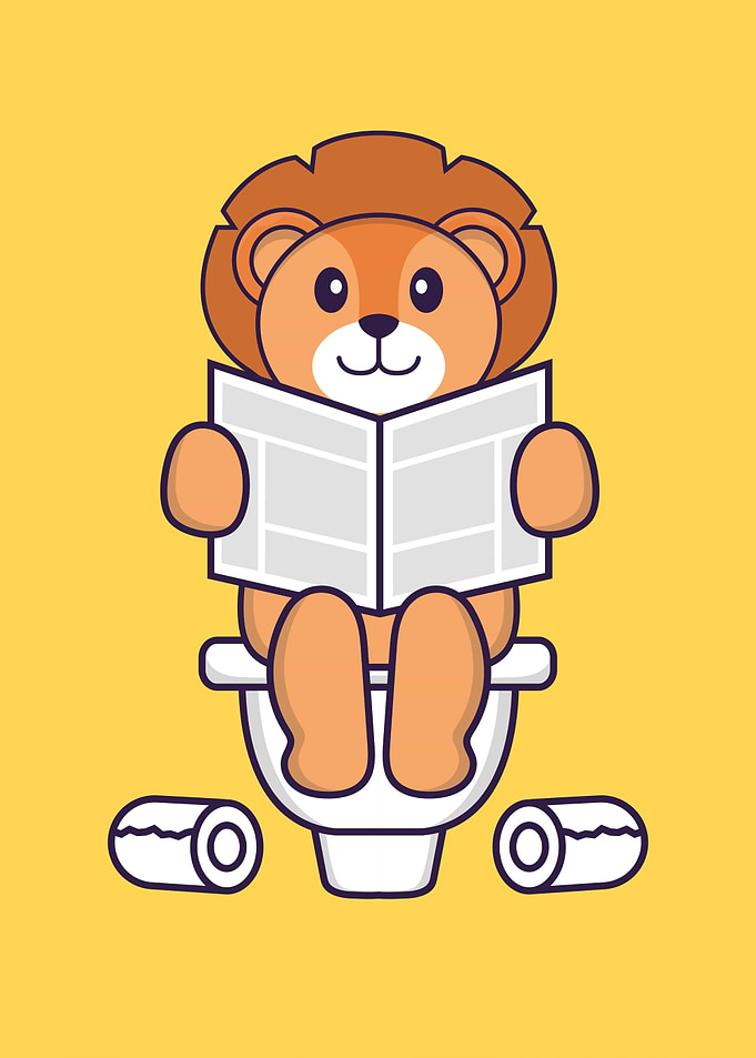 Cute Lion Toilet Newspaper