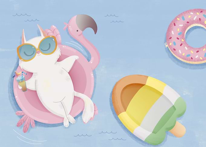 pool party cat