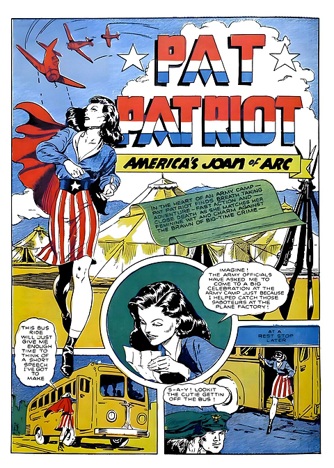 Pat Parriot — golden age comic art on metal