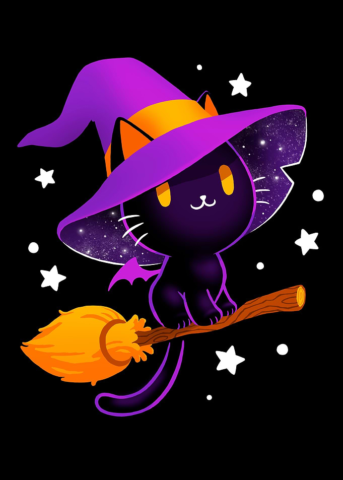Witch cat Black magic cat