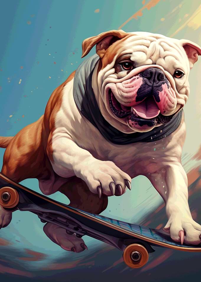 Bulldog On Skateboard Meme