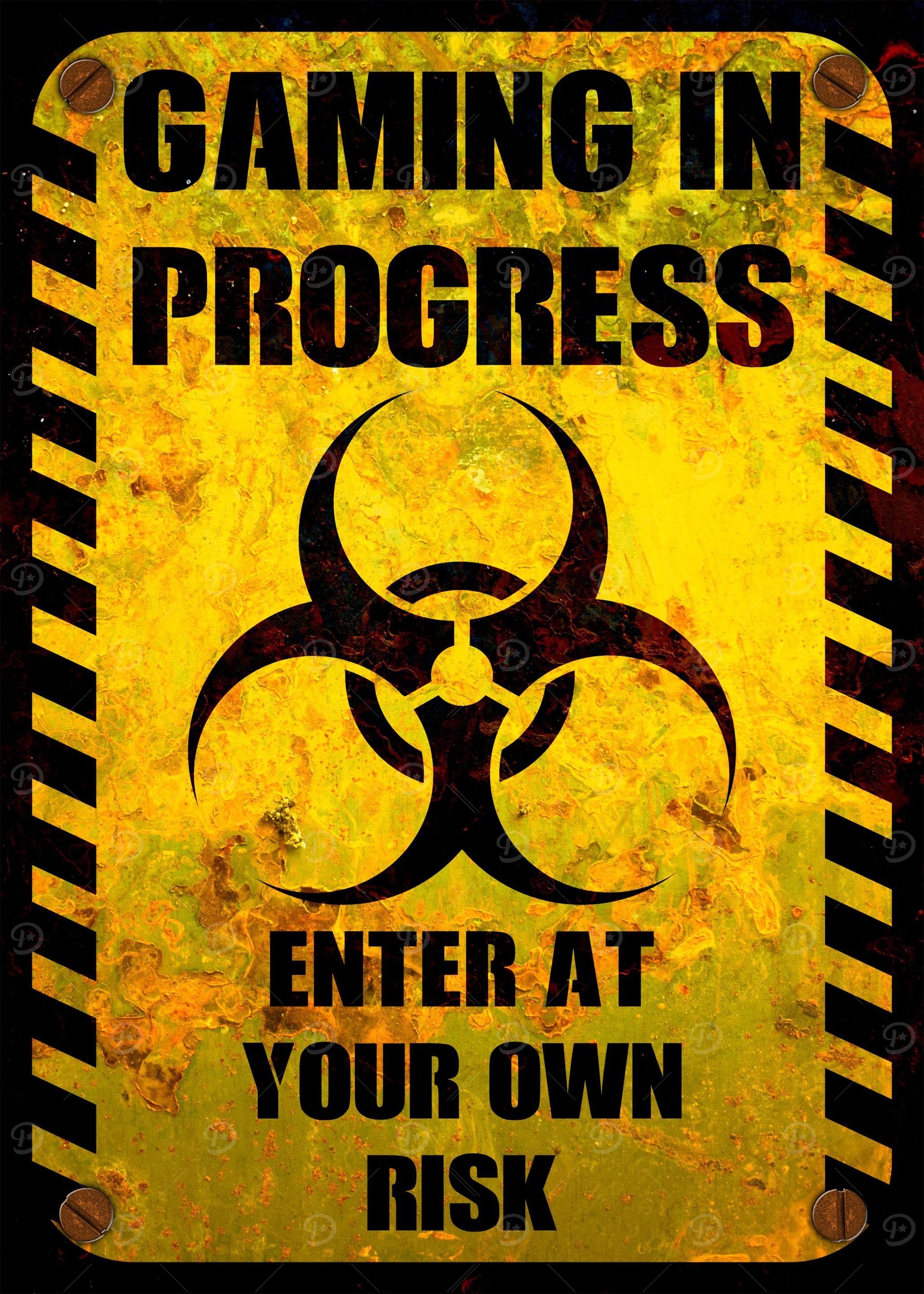 Gaming In Progress Sign