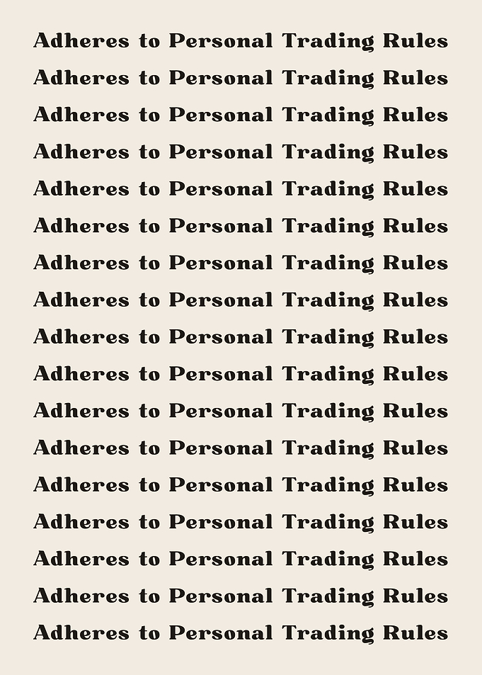 Adheres to Personal Tradin