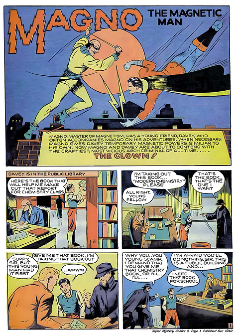 Super Mystery Comics 5 — golden age comic art on metal