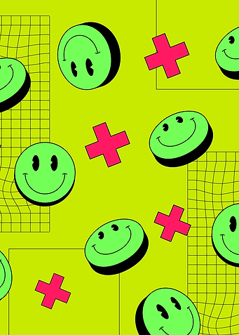 Neon Green Smiley Groovy