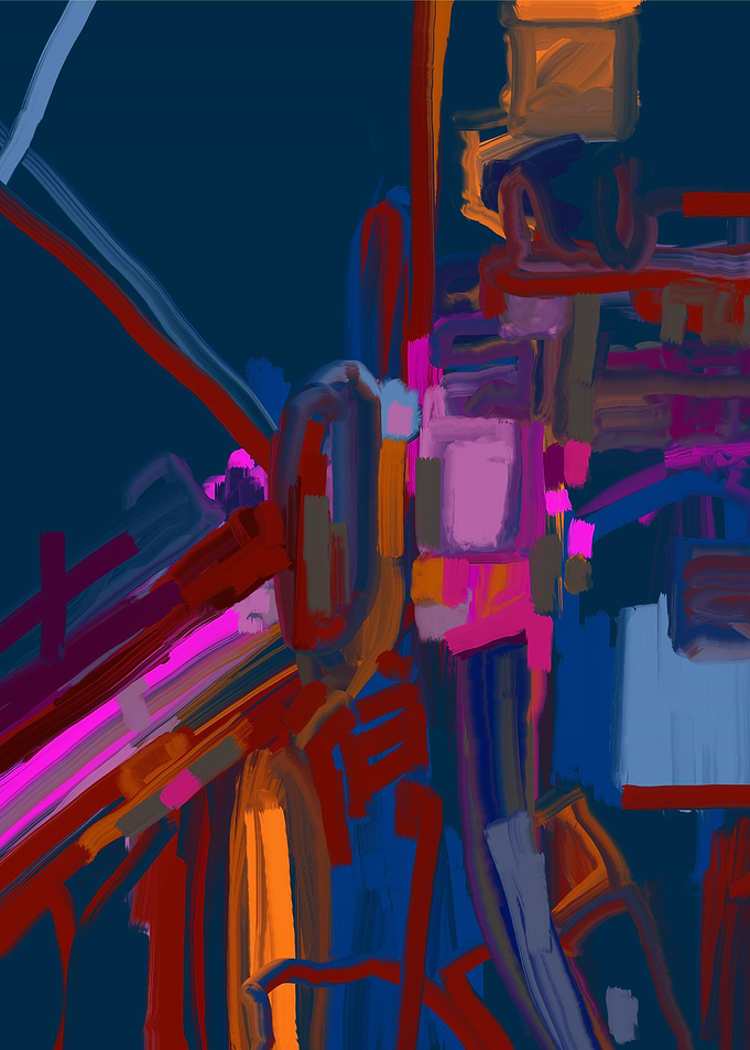 abstract blue modern art