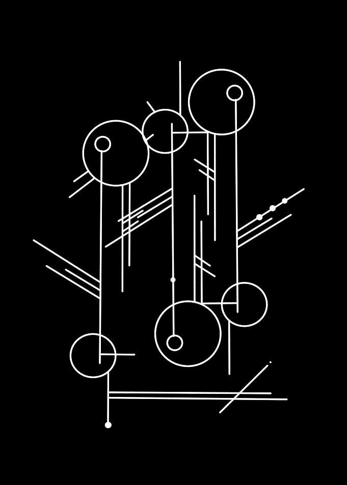 black and white geometric