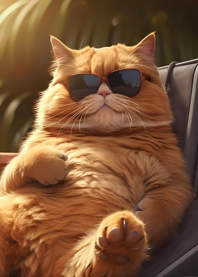 Fat Cat Chilling Glasses