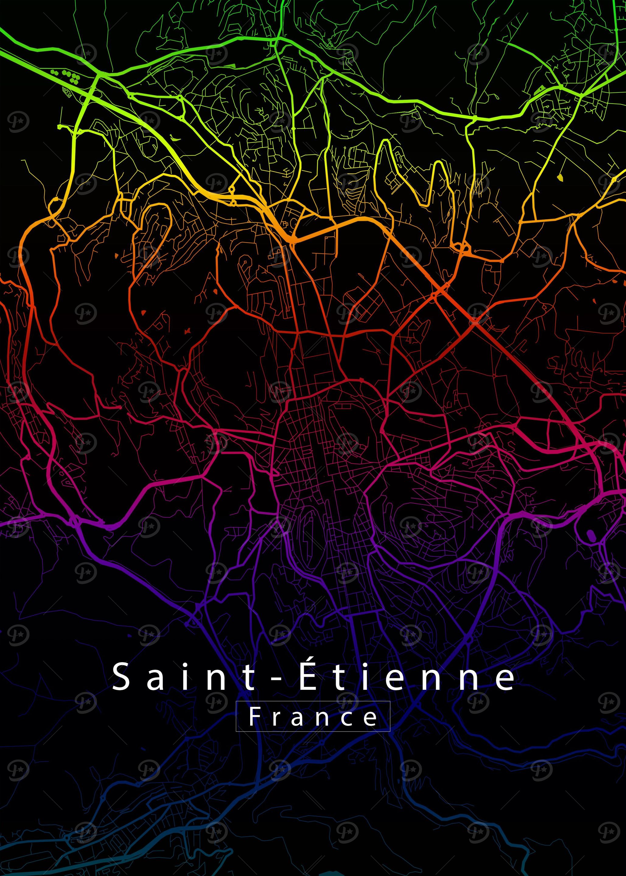 Saint Etienne City Map