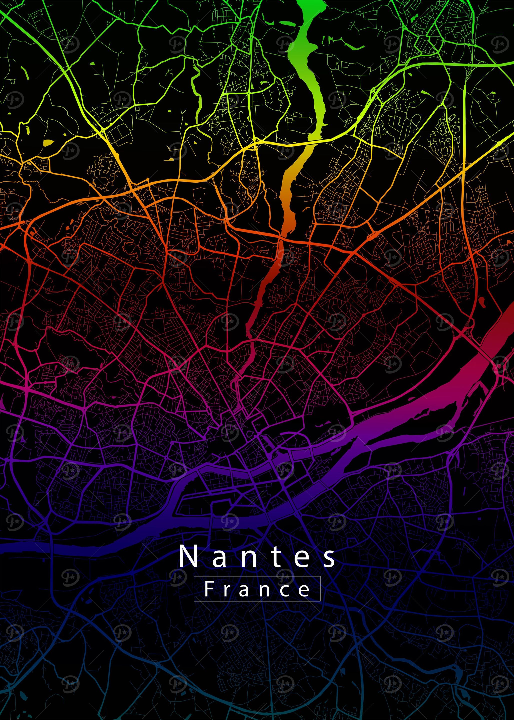 Nantes France City Map
