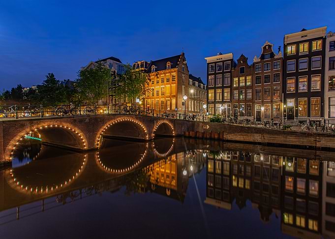 Amsterdam Canals at Night