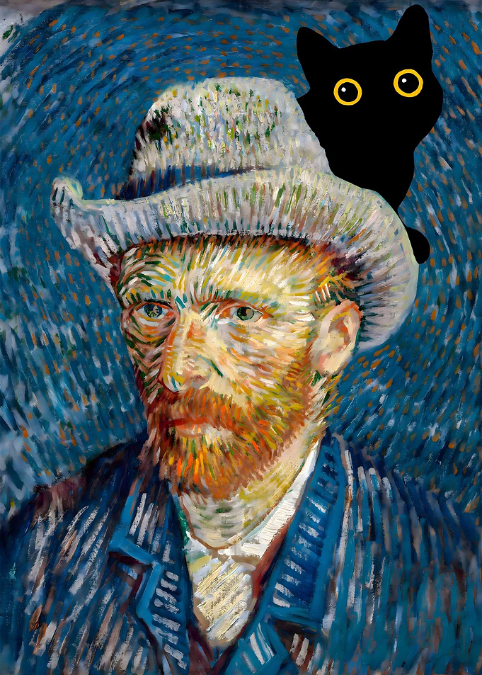 Cat with Van Gogh