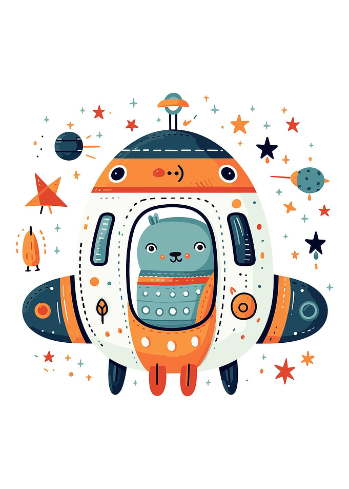 cute boho spaceship