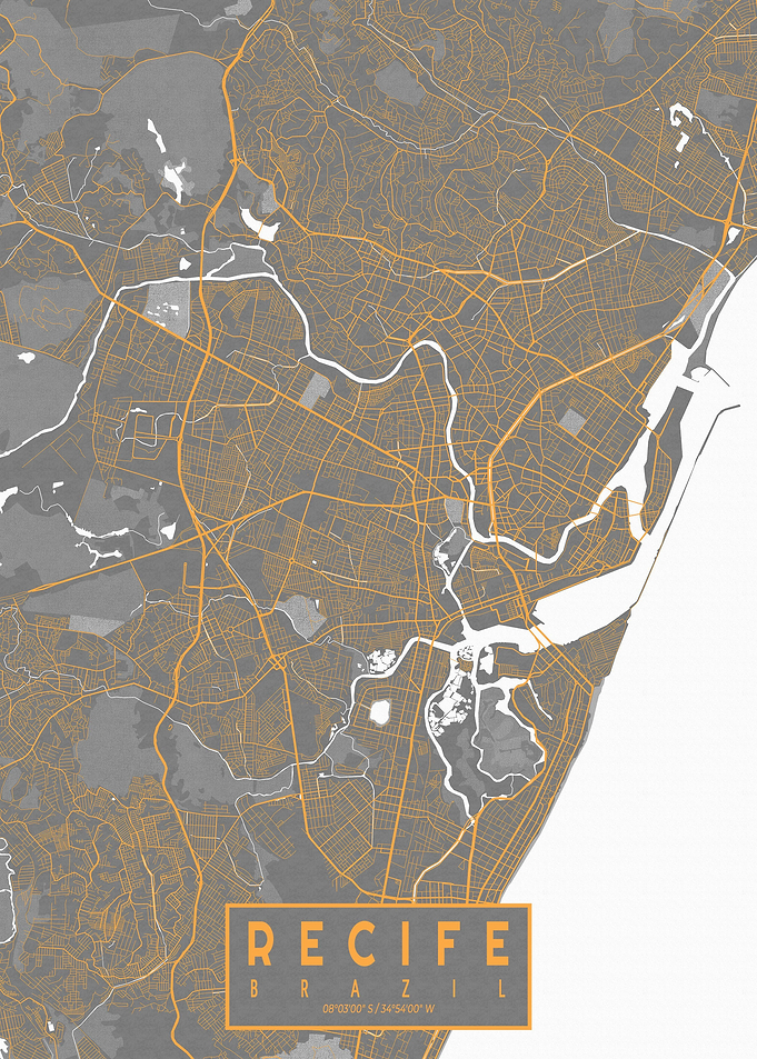 Recife City Map Bauhaus
