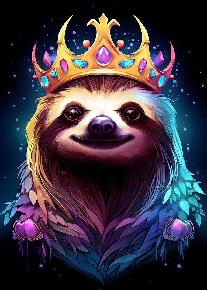 Colorful King Sloth