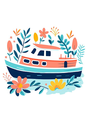 cute boho boat