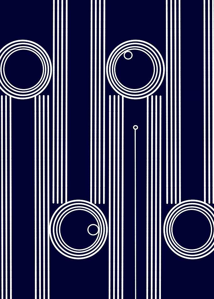 Abstract Blue Geometry art