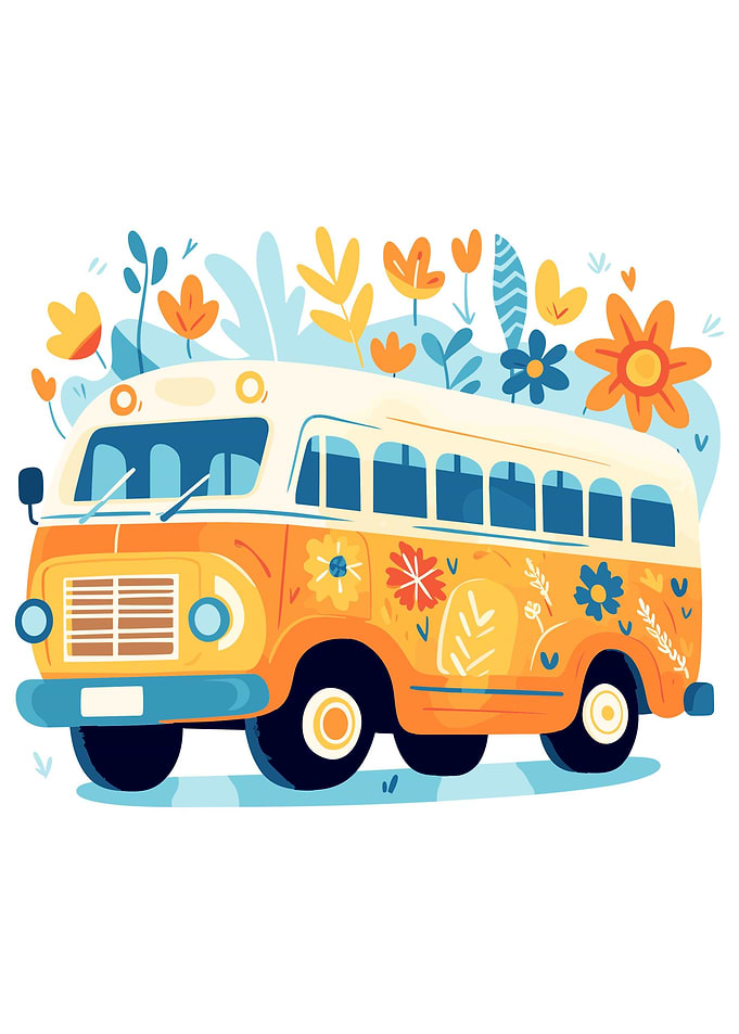 cute boho bus