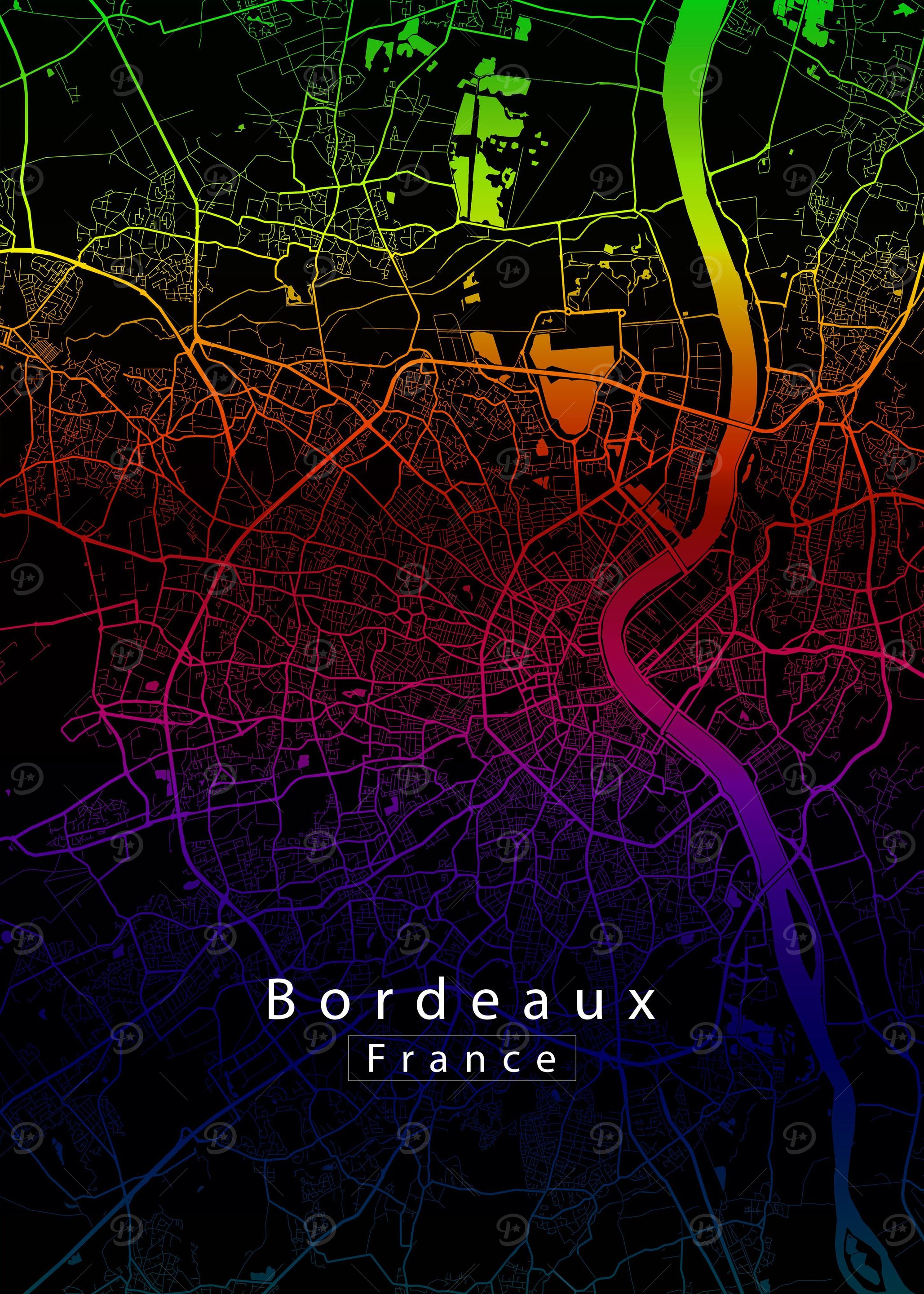 Bordeaux France City Map