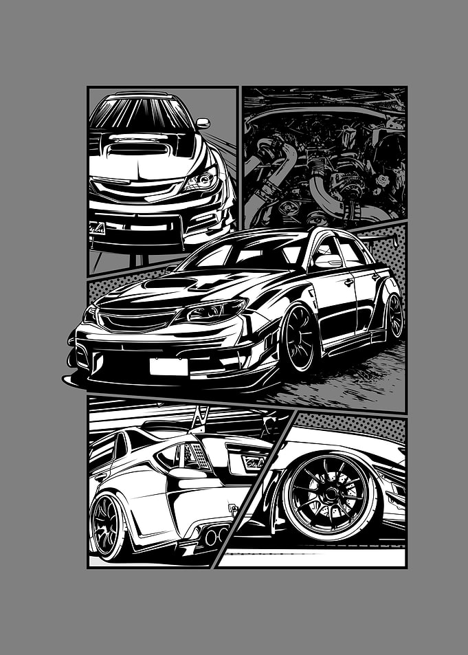 Black white super car
