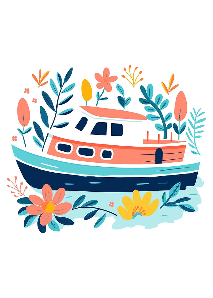 cute boho boat