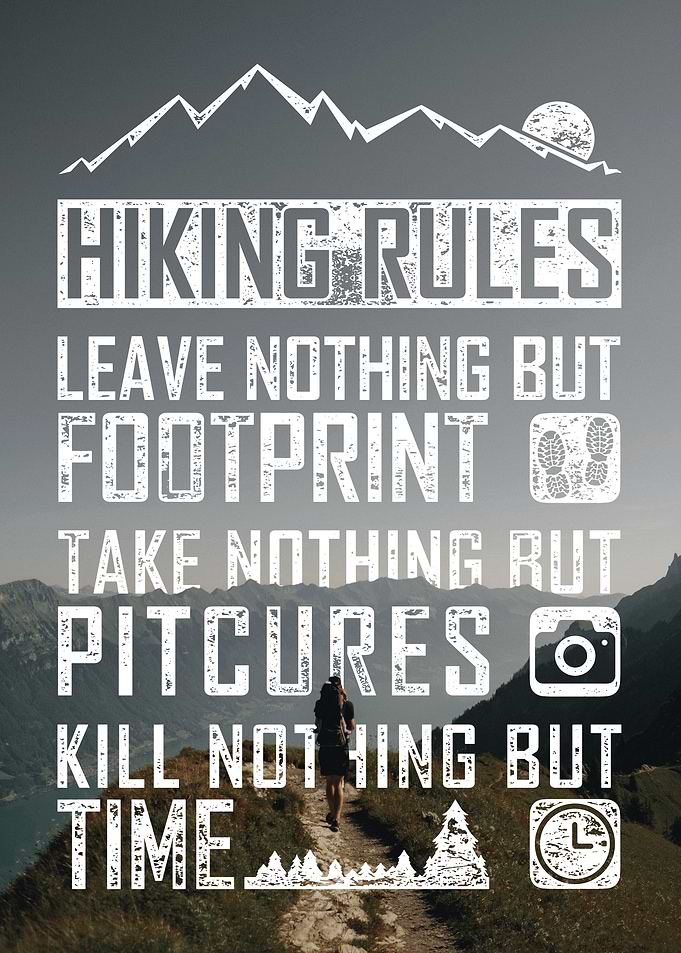 Hiking Rules Typography