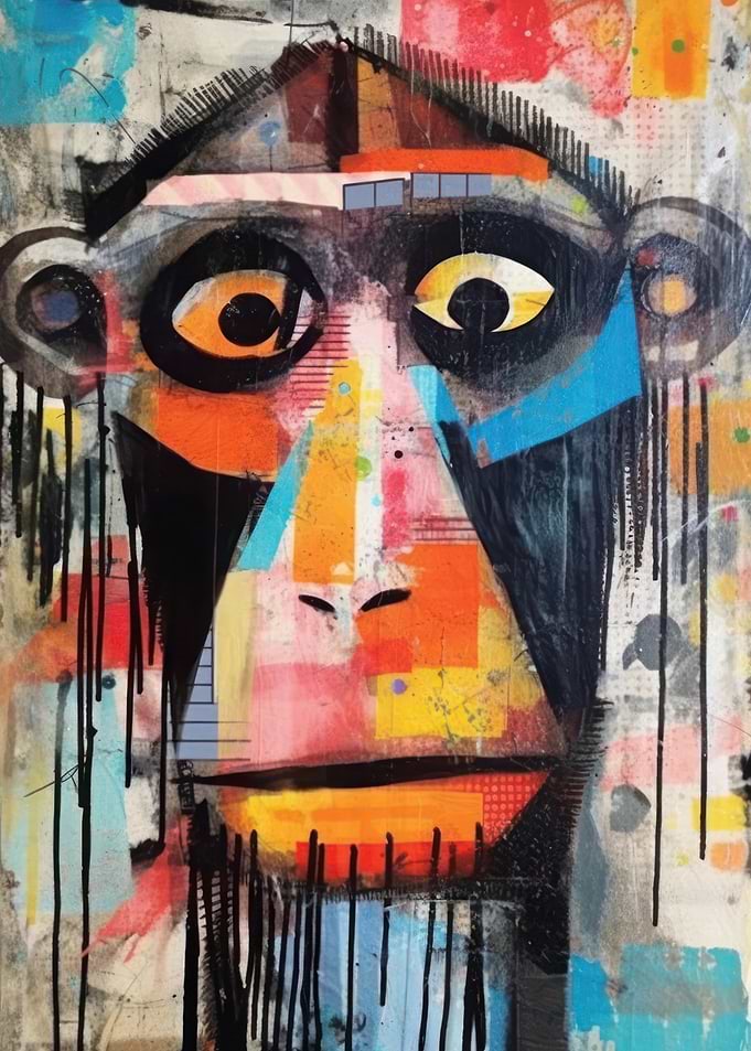 Abstract Baboon Portrait