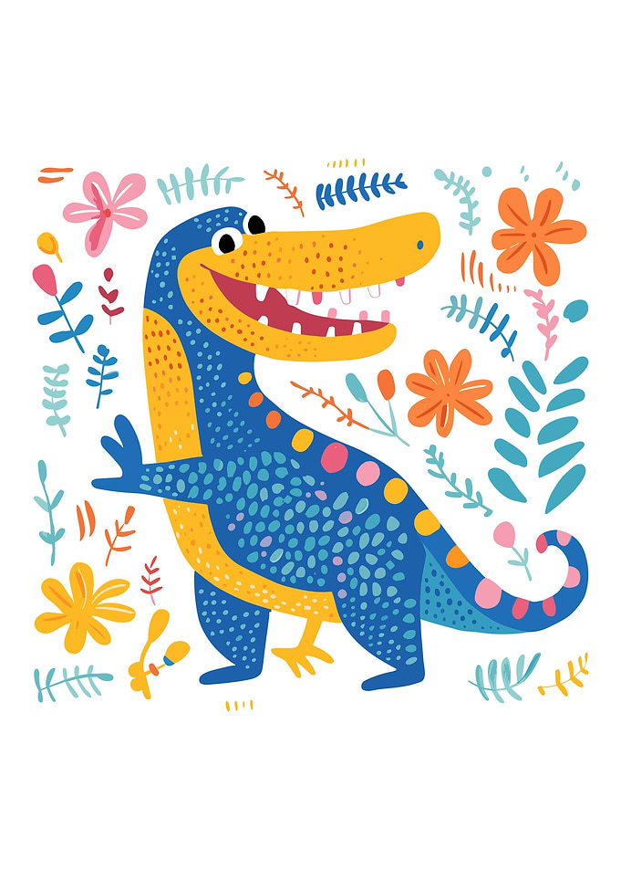 Cute Crocodile Boho Style