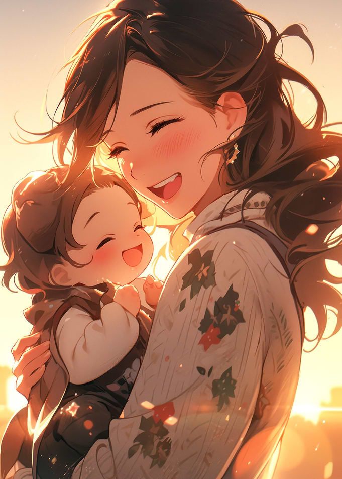 mother with son