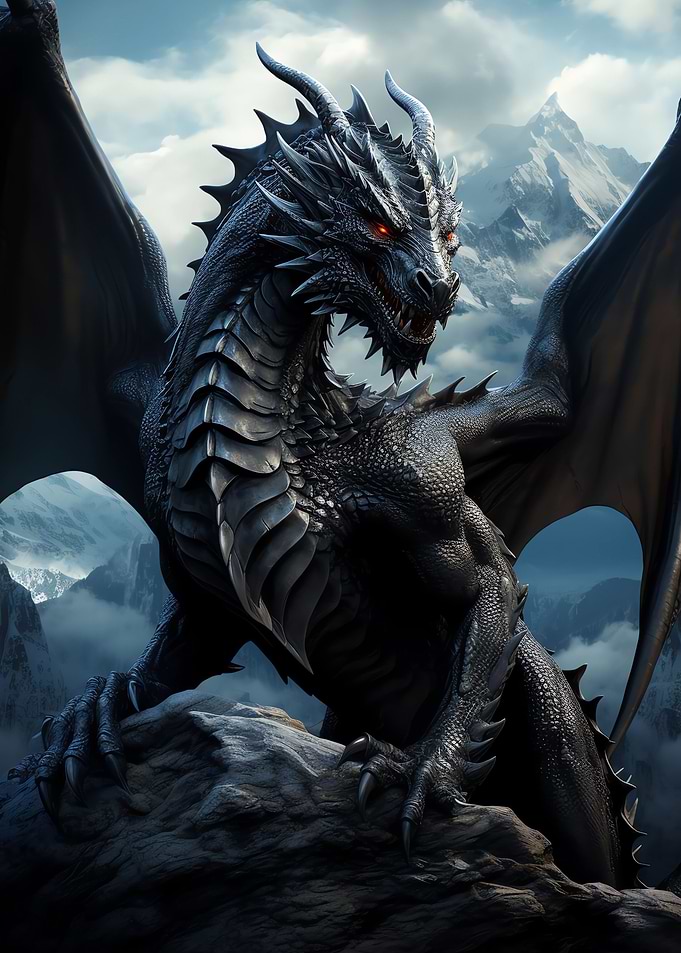 Majestic Black Dragon