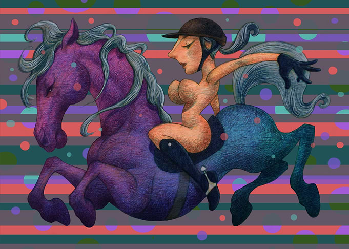 Nude on horse