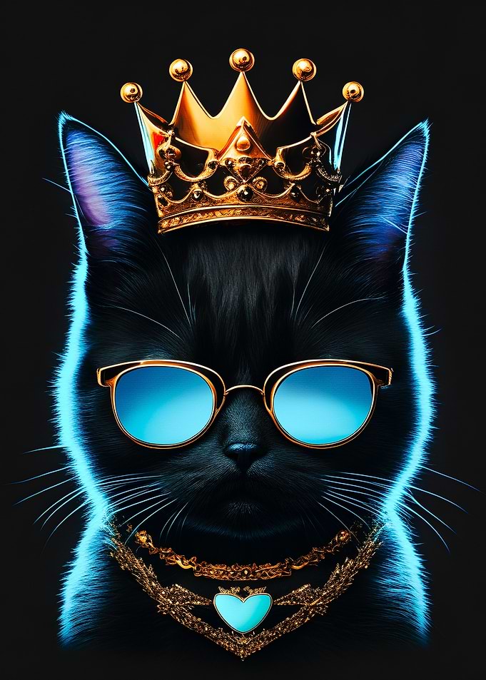 Neon Black Cat