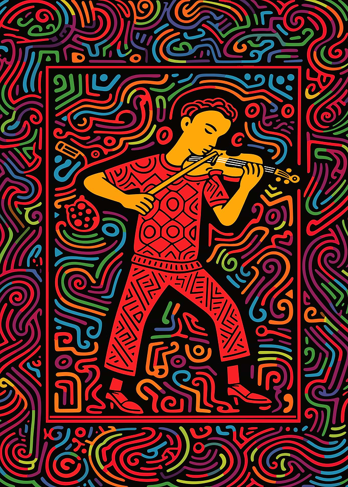 Abstract Violinist Art