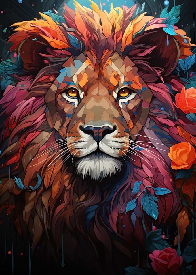 tiger colorful tones