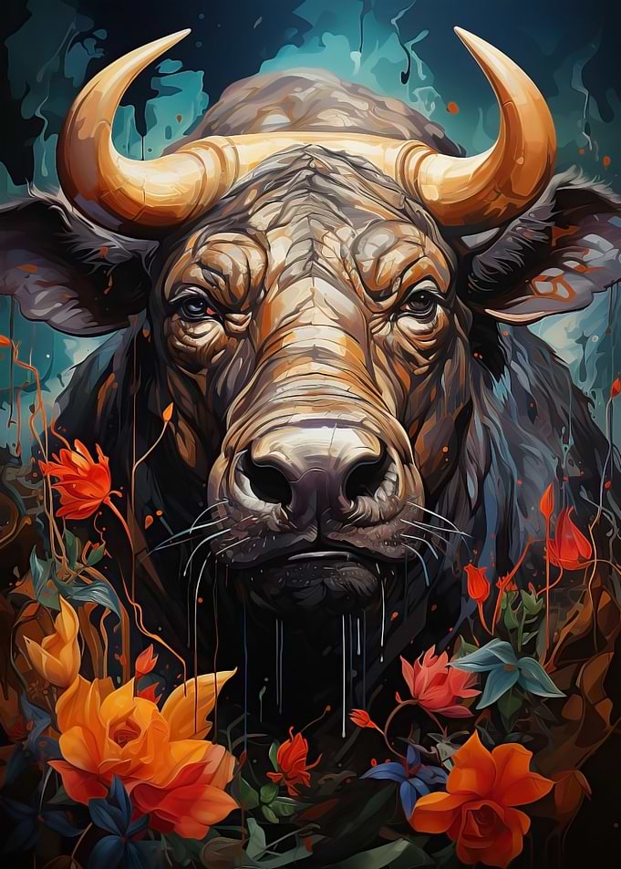 buffalo colorful tones