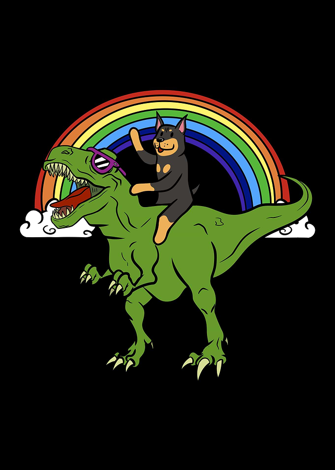 Doberman T Rex Dinosaur
