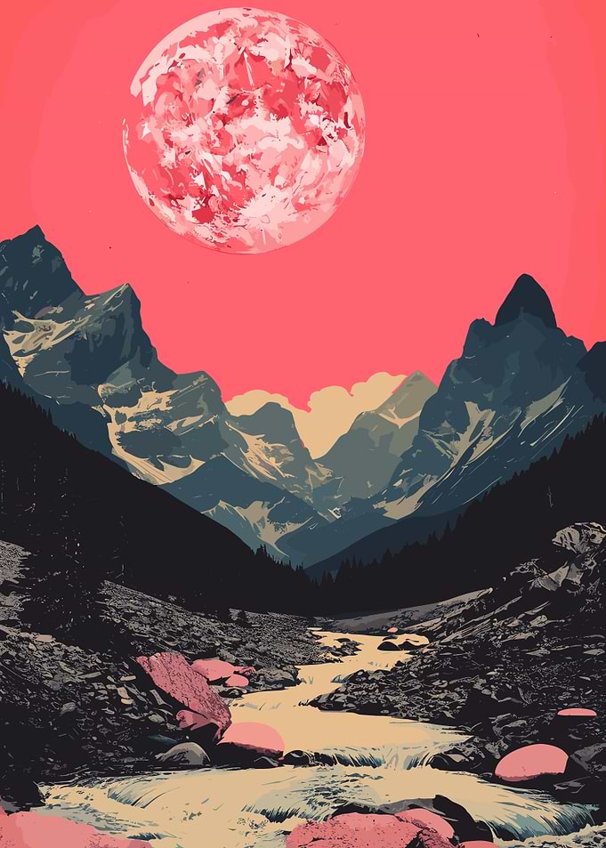 Mountains and River