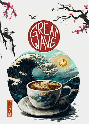 Great Wave of Coffee Art